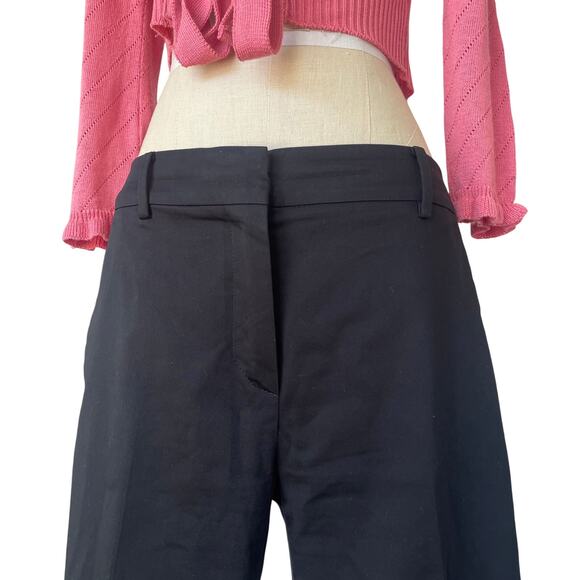 Max Mara pants trousers size 10 black straight leg cotton stretch career cady - Picture 5 of 8